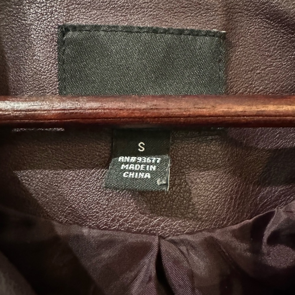 a.n.a Women's Burgundy Pleather Moto Jacket - Picture 3 of 5